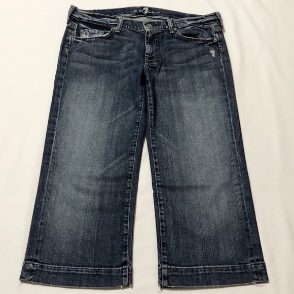 7 For All Mankind Dojo Distressed Cropped - Sz 31 - Picture 3 of 16